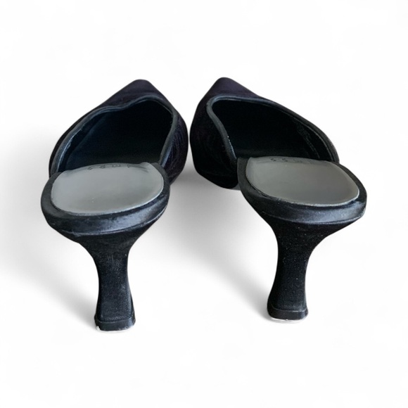 Luxe Black Sloan suede Velvet Mules - 6 - Picture 3 of 8
